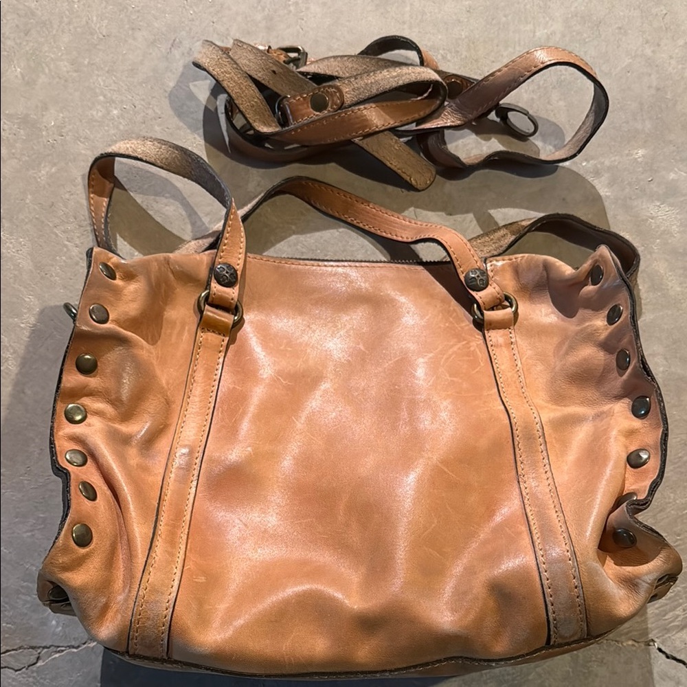 Patricia Nash Tan Crossbody Bag with Vintage Leather